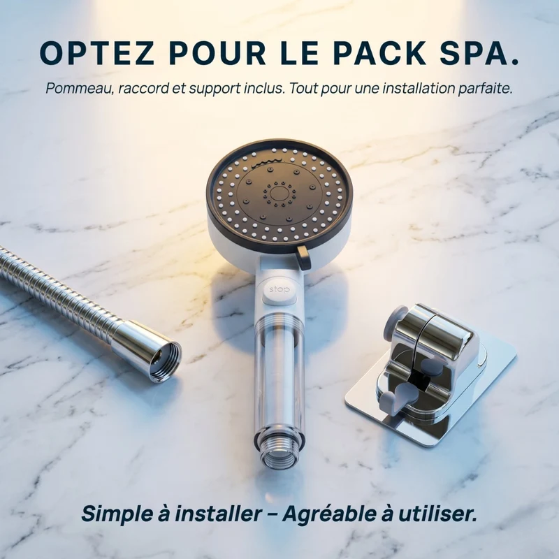 Pommeau de douche économique transparent avec filtre