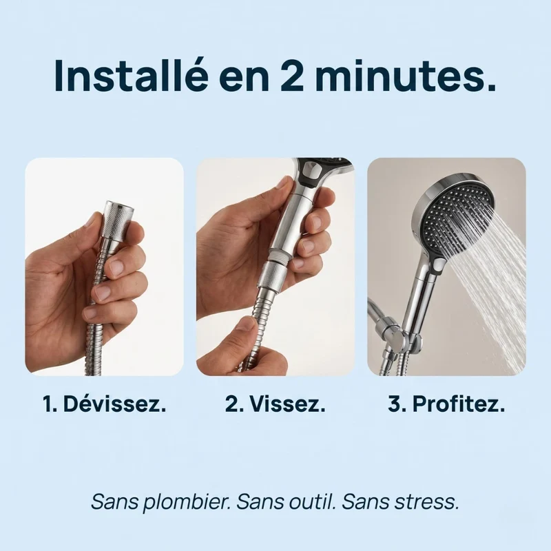Pommeau de douche filtrant à haute pression