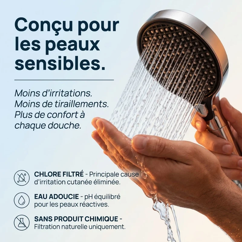 Pommeau de douche filtrant à haute pression