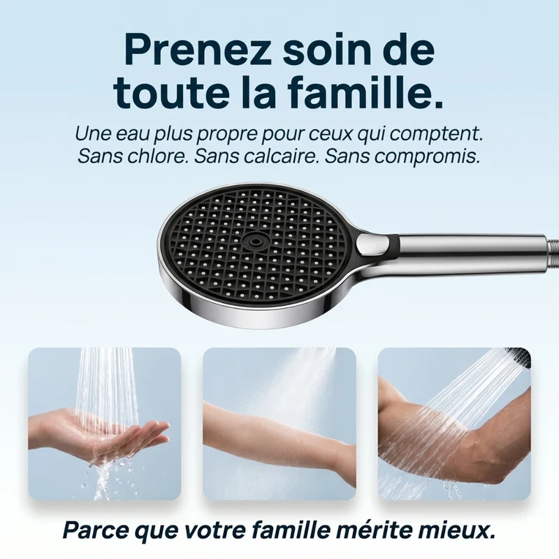 Pommeau de douche filtrant à haute pression