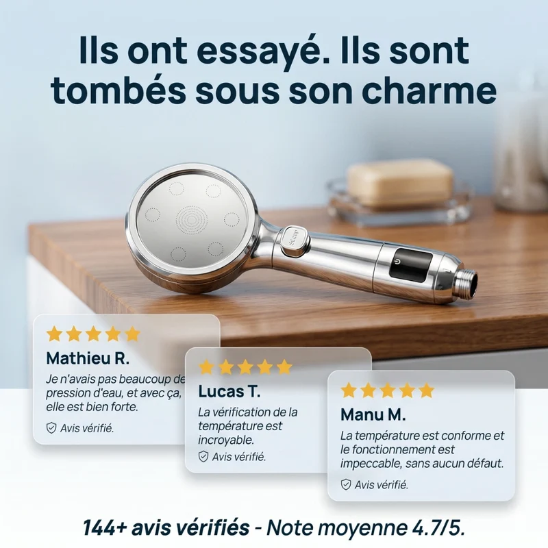 Pommeau de douche économique avec affichage numérique