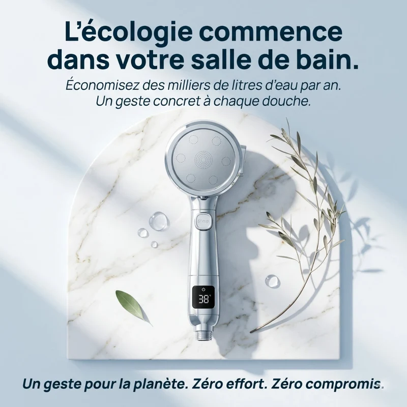 Pommeau de douche économique avec affichage numérique