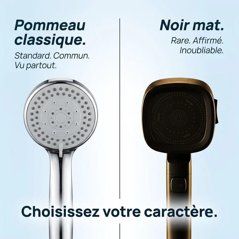 Pommeau de douche noir économique haute pression