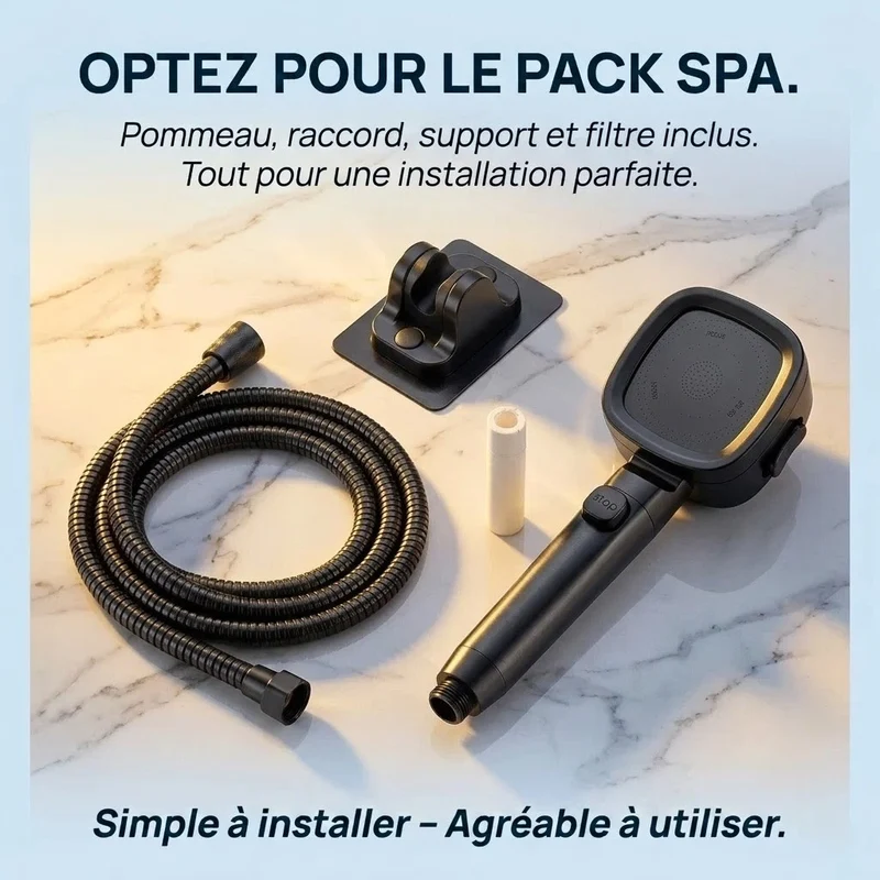 Pommeau de douche noir économique haute pression