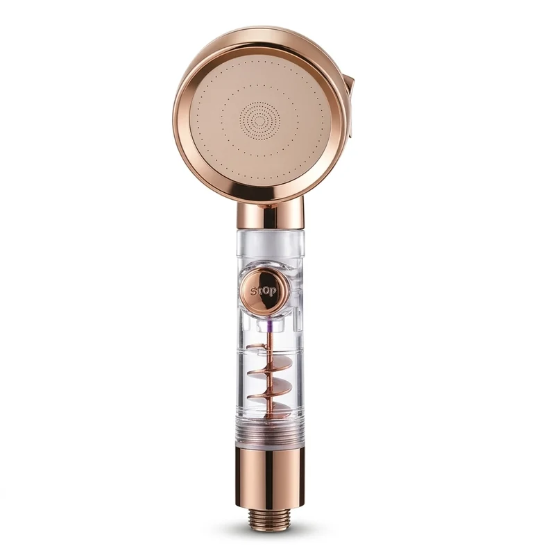 Pommeau de douche or rose anti calcaire turbo chargé