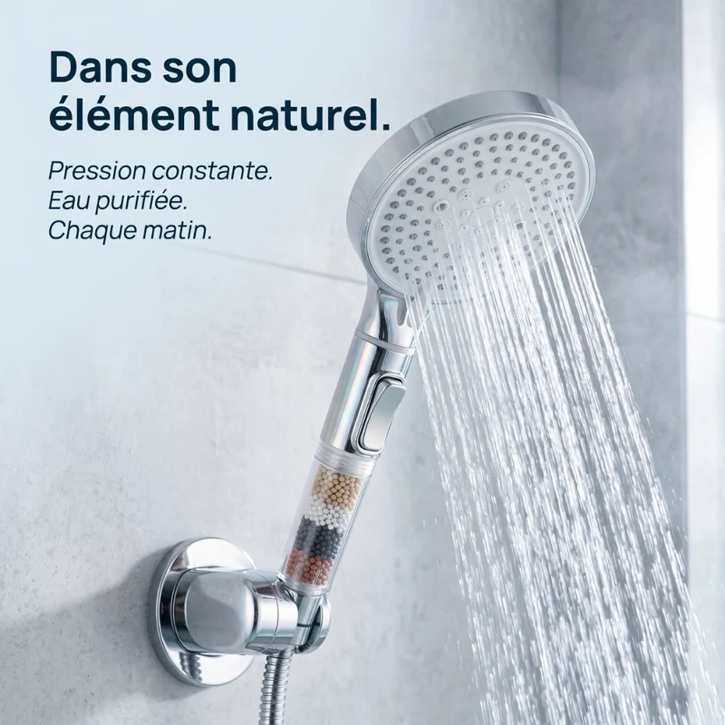 Pommeau de douche anti calcaire à billes multifonction