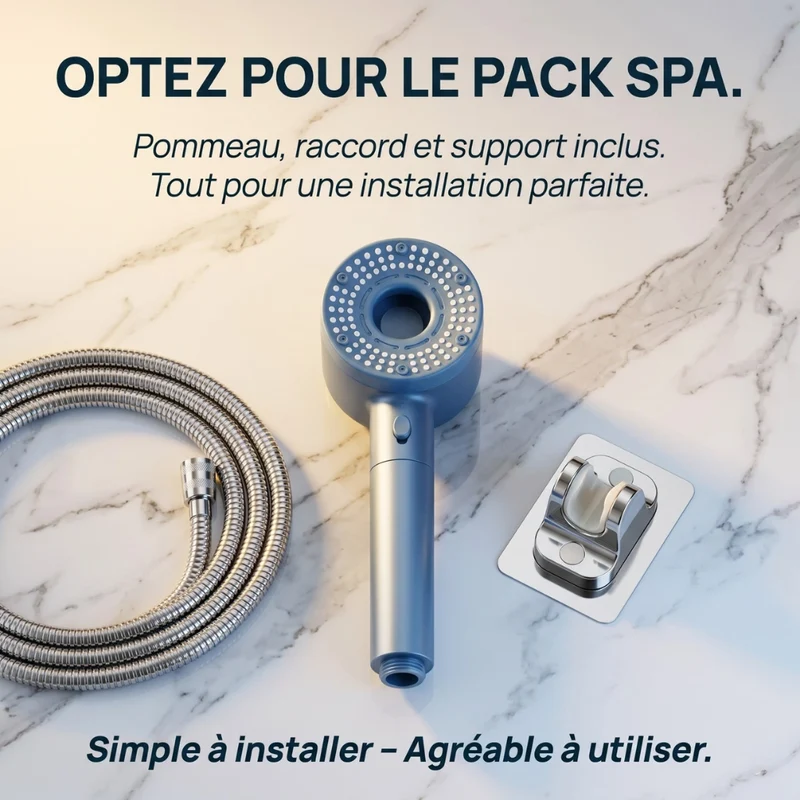 Pommeau de douche filtrant stop eau