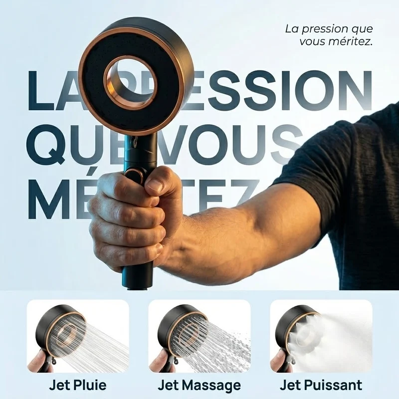 Pommeau de douche économique noir élégant