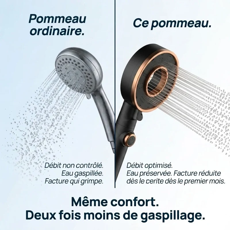 Pommeau de douche économique noir élégant