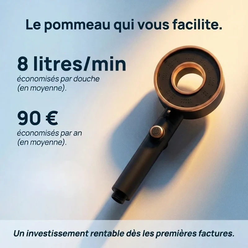 Pommeau de douche économique noir élégant