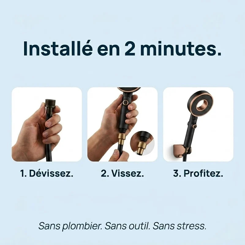 Pommeau de douche économique noir élégant