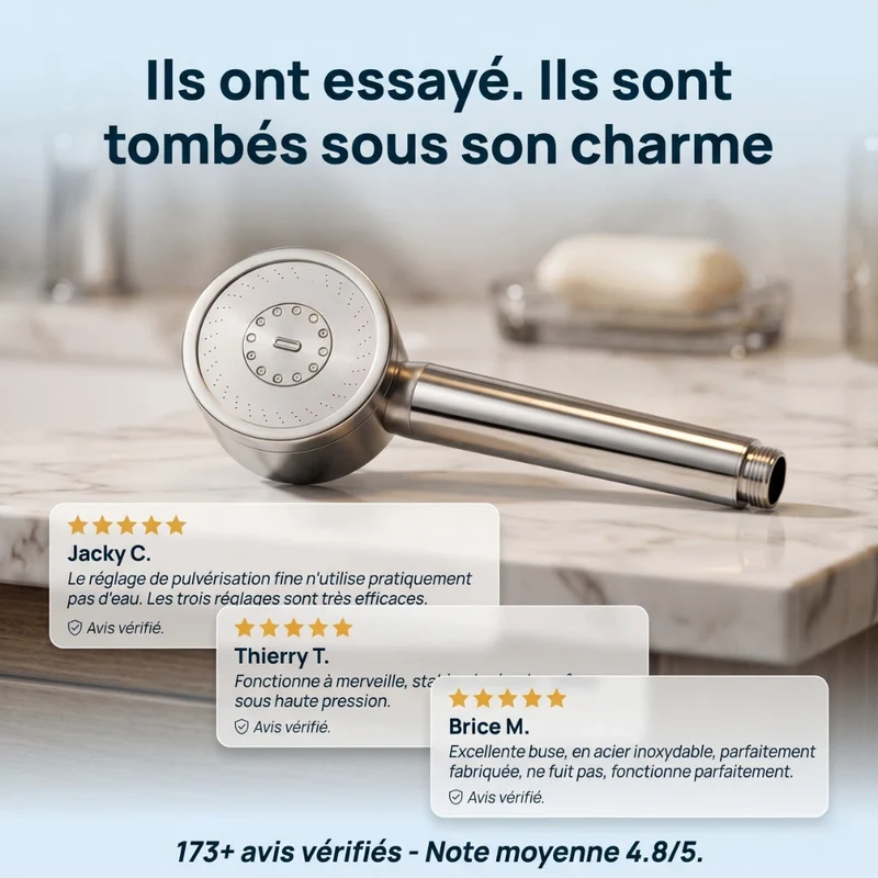 Pommeau de douche acier inoxydable haute pression pulvérisateur
