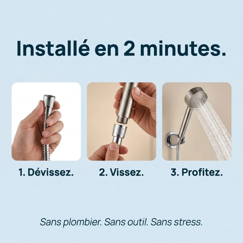 Pommeau de douche acier inoxydable haute pression pulvérisateur