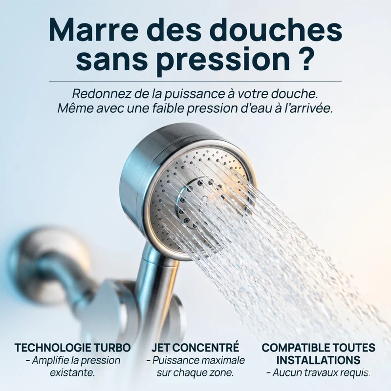 Pommeau de douche acier inoxydable haute pression pulvérisateur