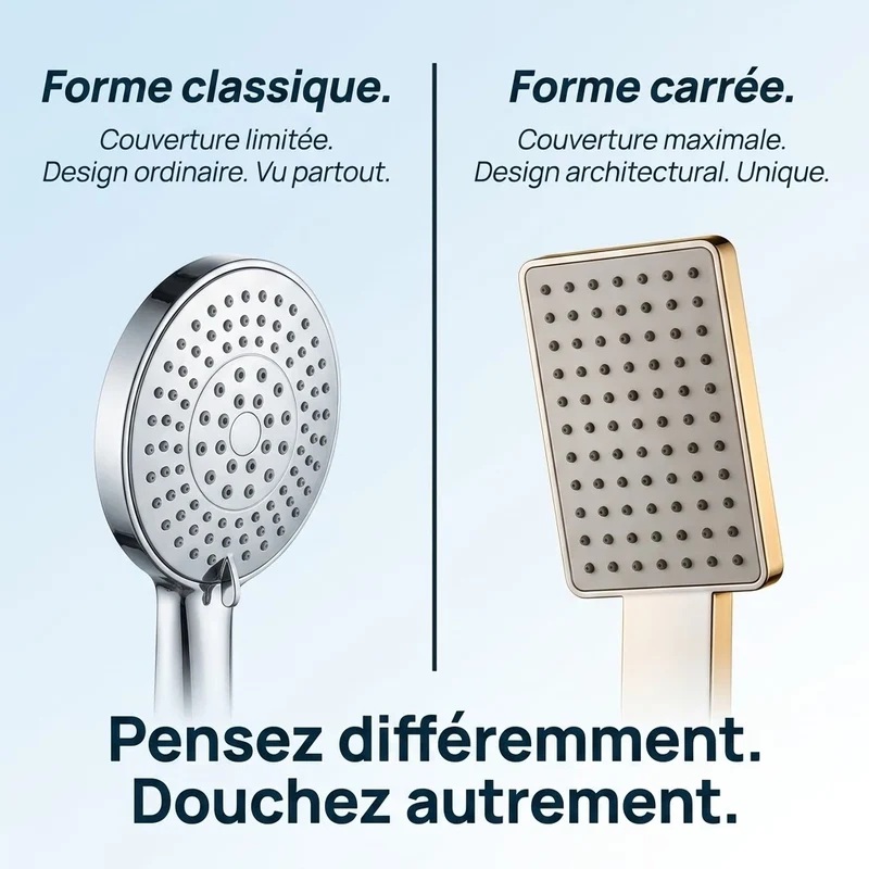 Pommeau de douche carré super pressurisé