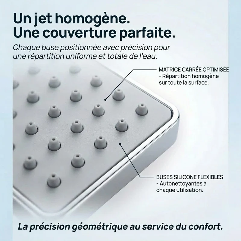 Pommeau de douche carré super pressurisé