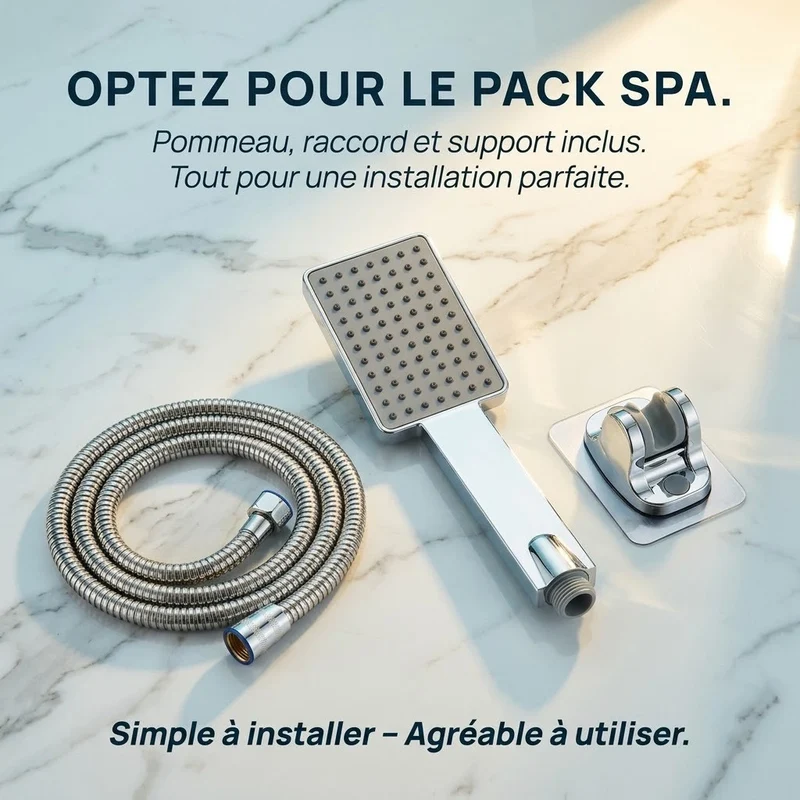 Pommeau de douche carré super pressurisé