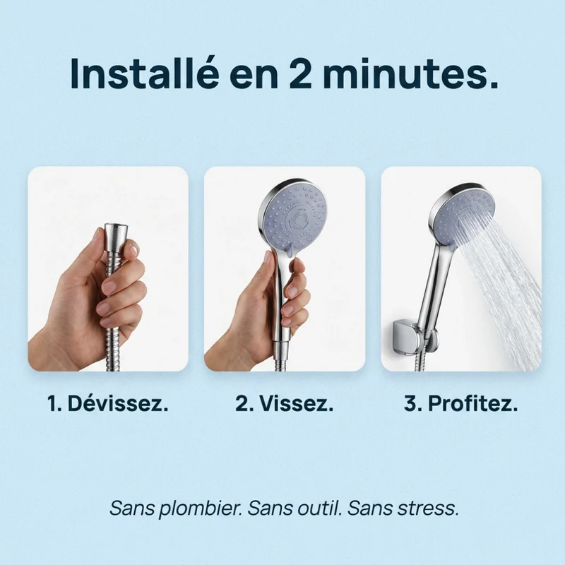 Pommeau de douche haute pression avec buse