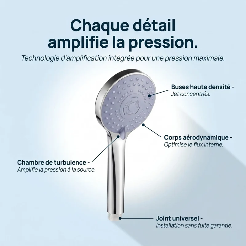 Pommeau de douche haute pression avec buse