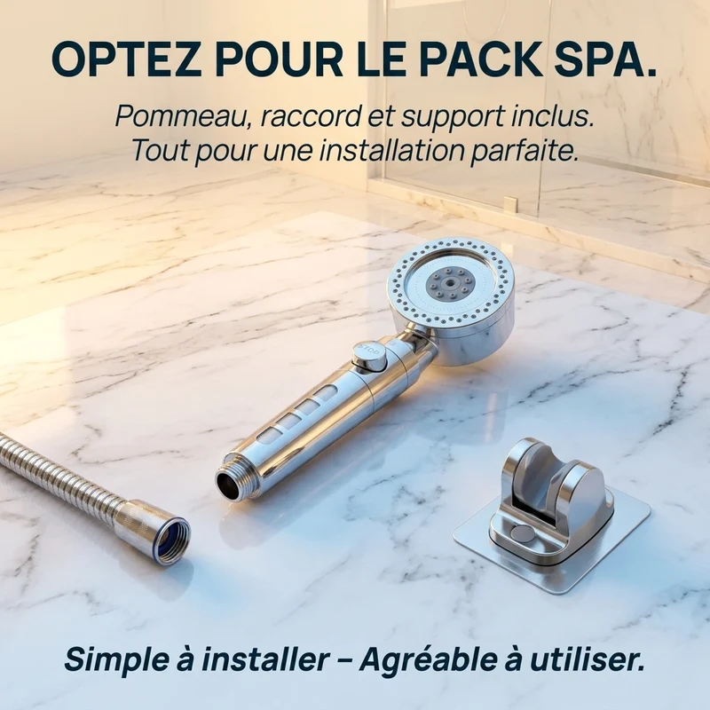 Pommeau de douche anti calcaire jet puissant