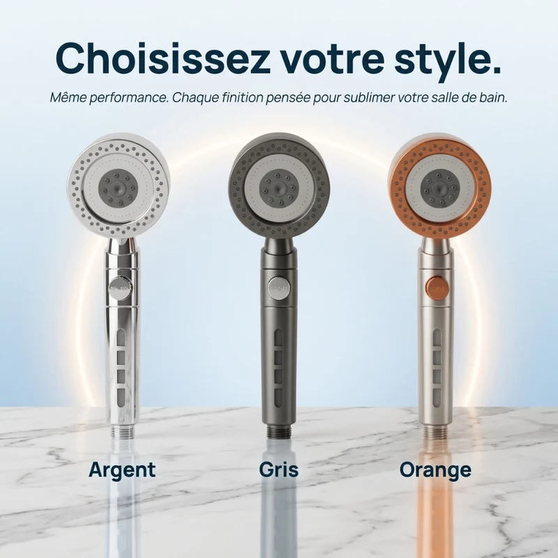 Pommeau de douche anti calcaire jet puissant