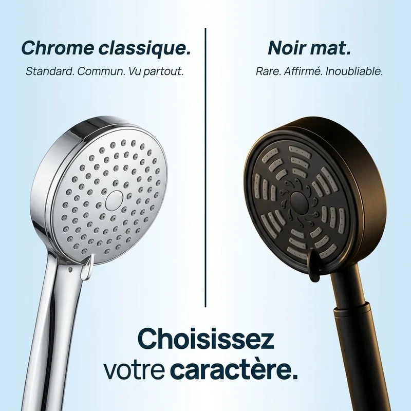 Pommeau de douche noir pulvérisateur