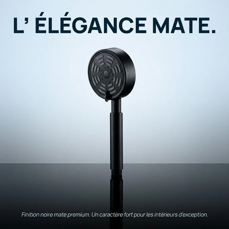 Pommeau de douche noir pulvérisateur