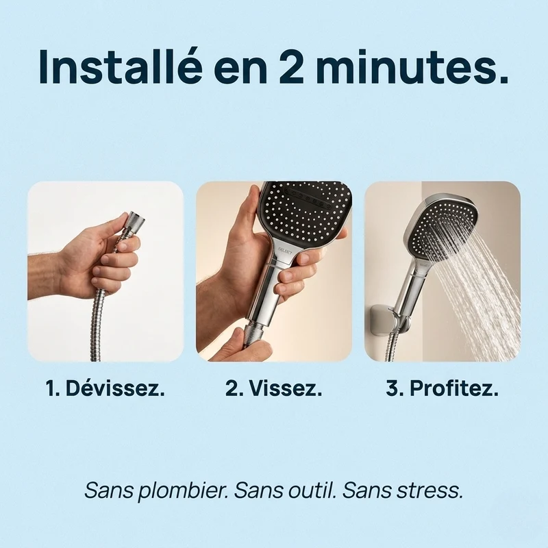 Pommeau de douche haute pression avec filtre
