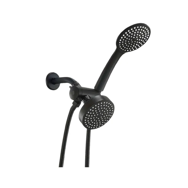 Pommeau de douche double haut débit noir