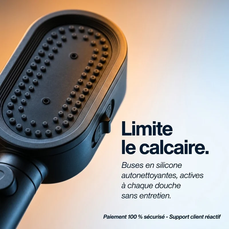 Pommeau de douche noir à filtre