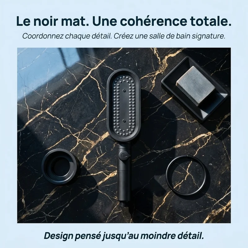 Pommeau de douche noir à filtre