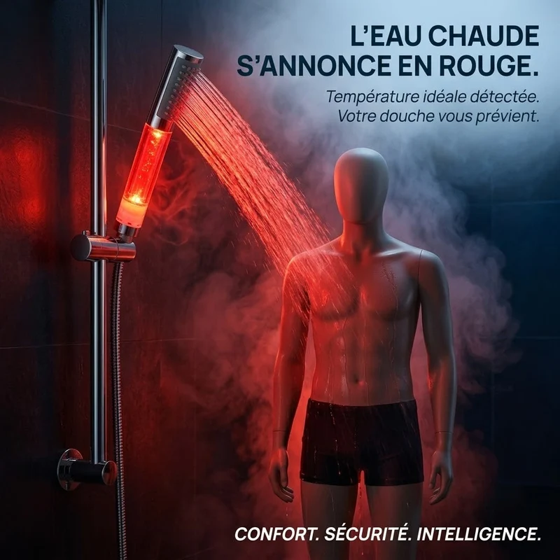 Pommeau de douche à led compact