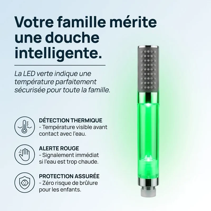 Pommeau de douche à led compact