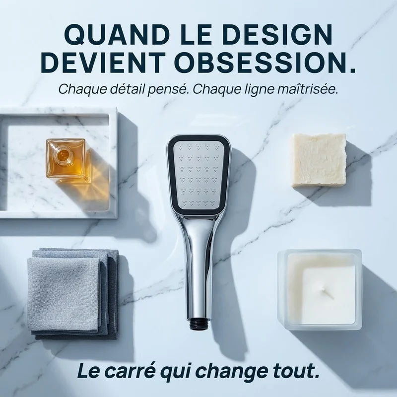 Pommeau de douche carré à pluie