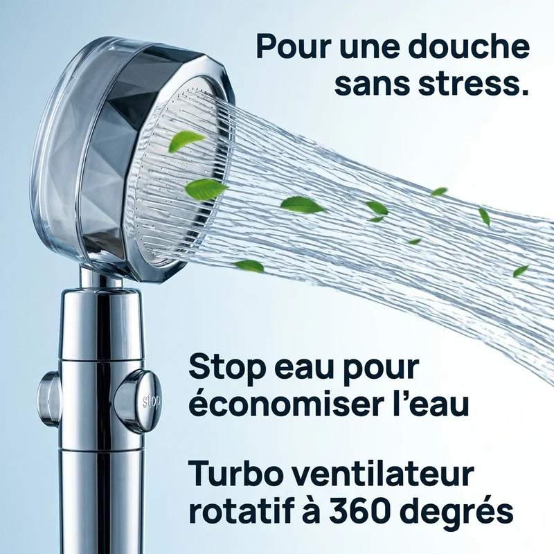 Pommeau de douche filtrant à hélice