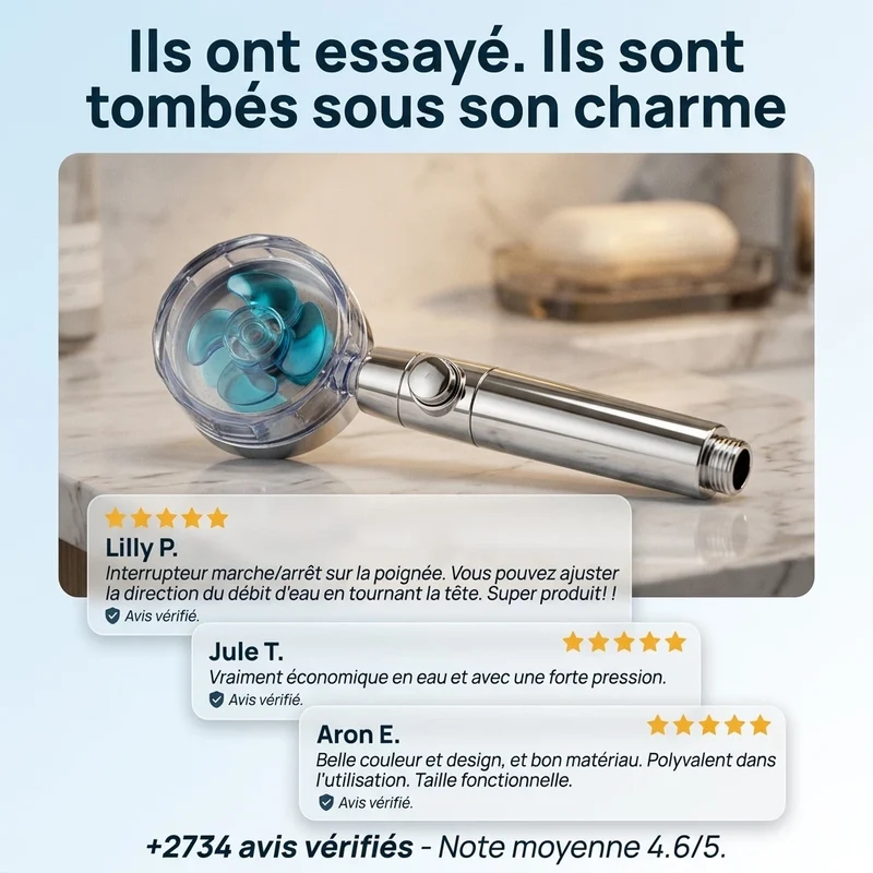Pommeau de douche filtrant à hélice