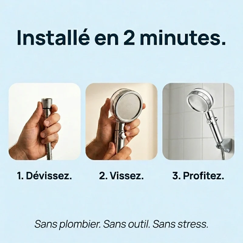 Pommeau de douche filtrant à hélice
