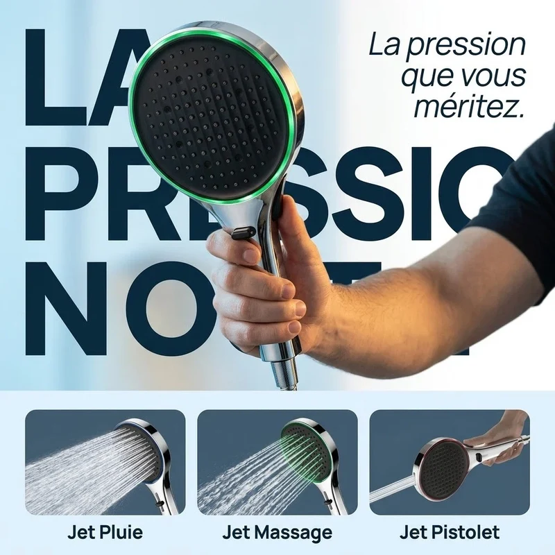 Pommeau de douche lumière ambiante led