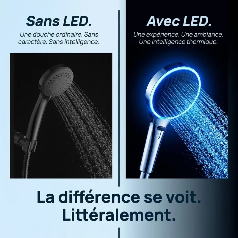 Pommeau de douche lumière ambiante led