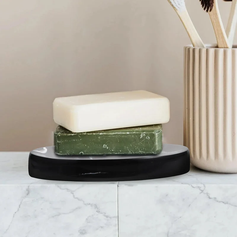 Porte savon ovale imitation marbre