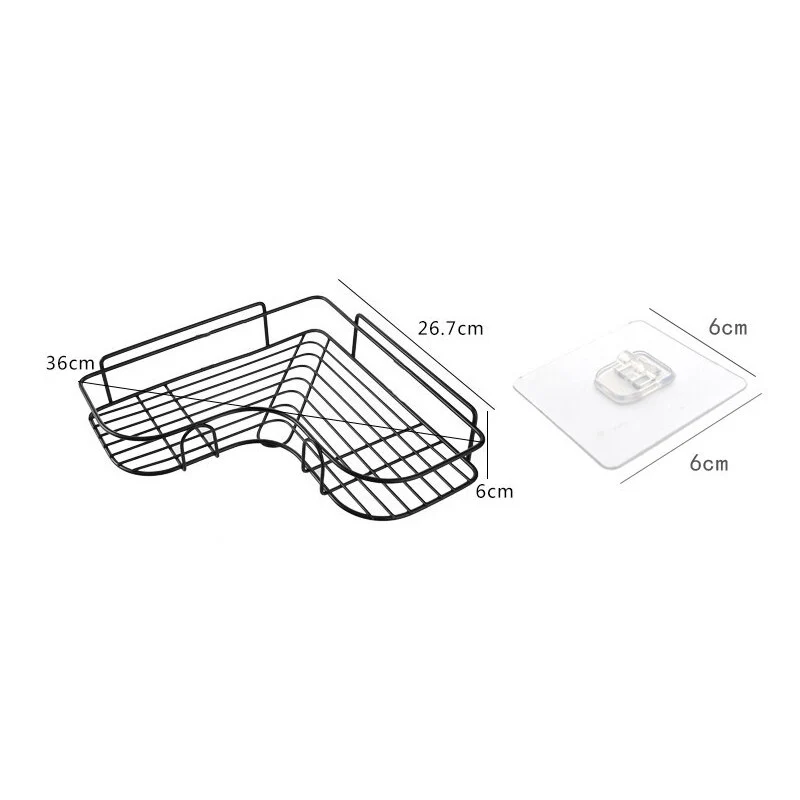 Etagère de douche murale à angle avec grille