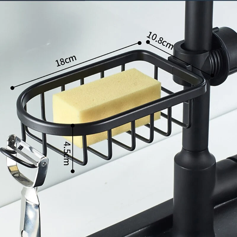 Porte savon pour barre de douche noir