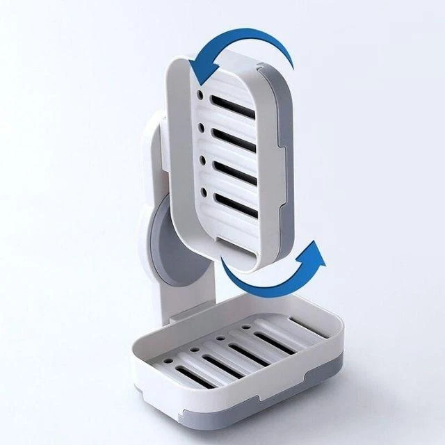 Porte savon mural rotatif avec double support