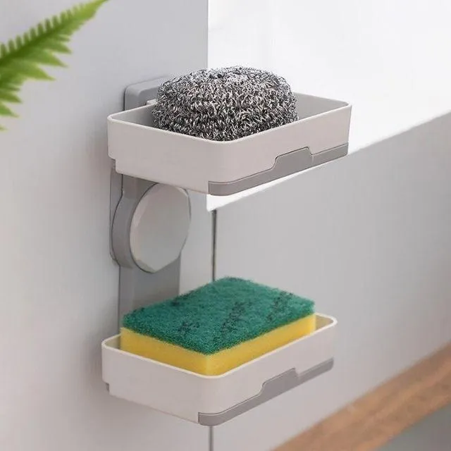 Porte savon mural rotatif avec double support