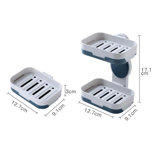 Porte savon mural rotatif avec double support