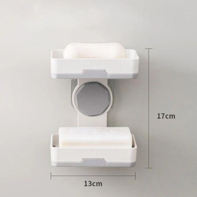 Porte savon mural rotatif avec double support