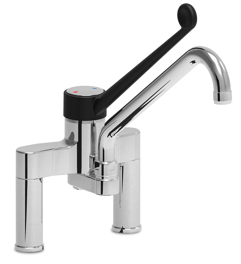 Valve double entrée, 2 eaux, mélangeur à coude