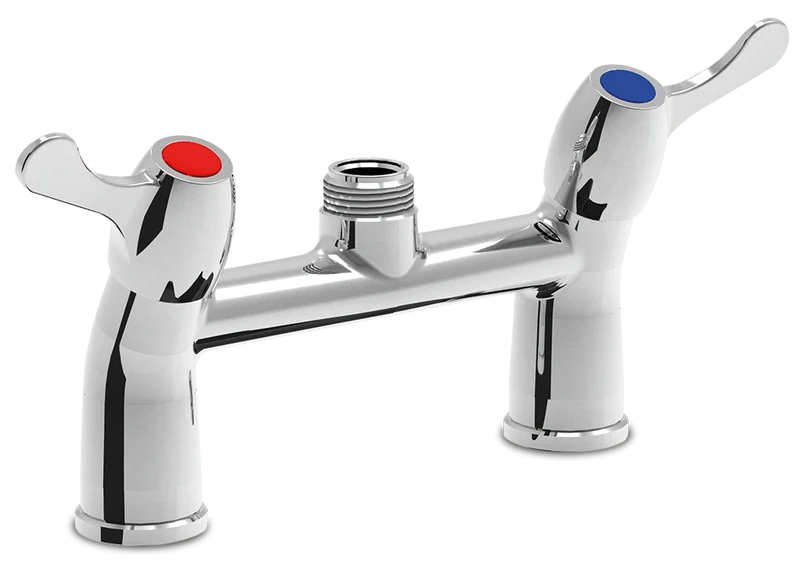 Valve double entrée, 2 eaux 1/4 de tour