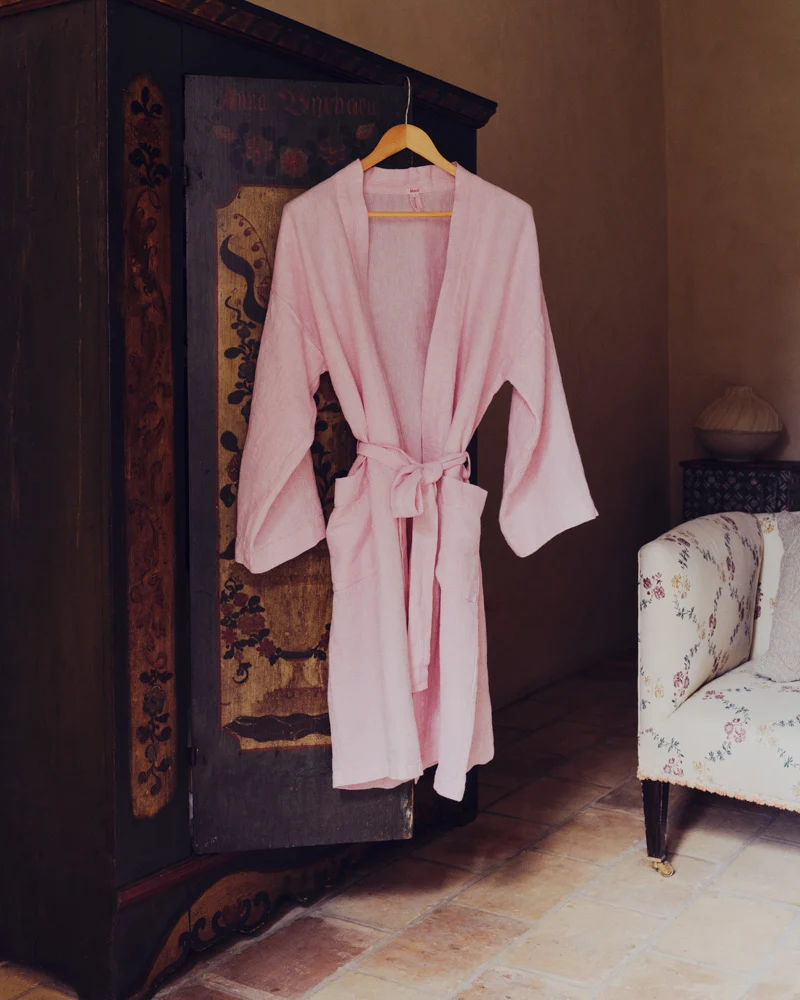 Peignoir en lin - Rose Granité
