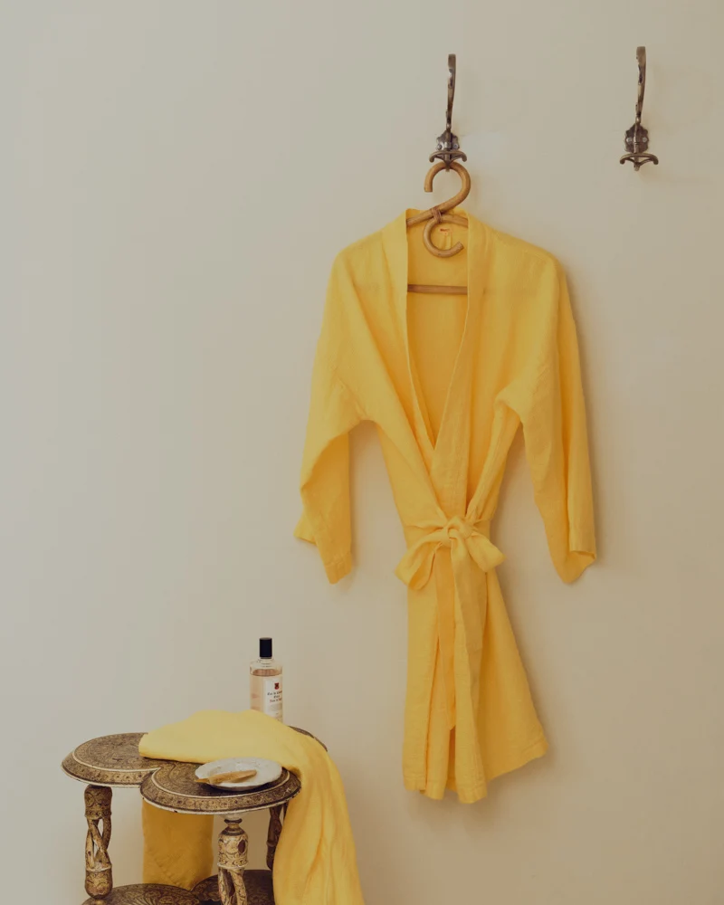 Peignoir en lin - Jaune Citronnade